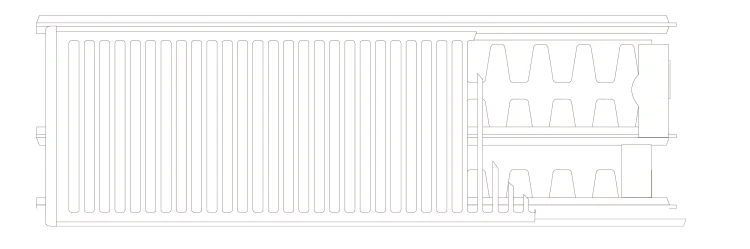 IDMAR Grzejnik stalowy V33 600x1000 trzypłytowy podłączenie dolne LEWE moc 408W (90/70/20°C) biały RAL9016; V33600X10L