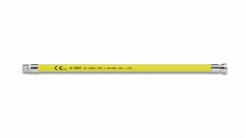 PROFITOR  Elastyczny przewód do gazu metalowy e-GAZ GW/GZ z nakrętką 1/2" oraz końcówką stałą R1/2" L=0,75m; 10T1125401075