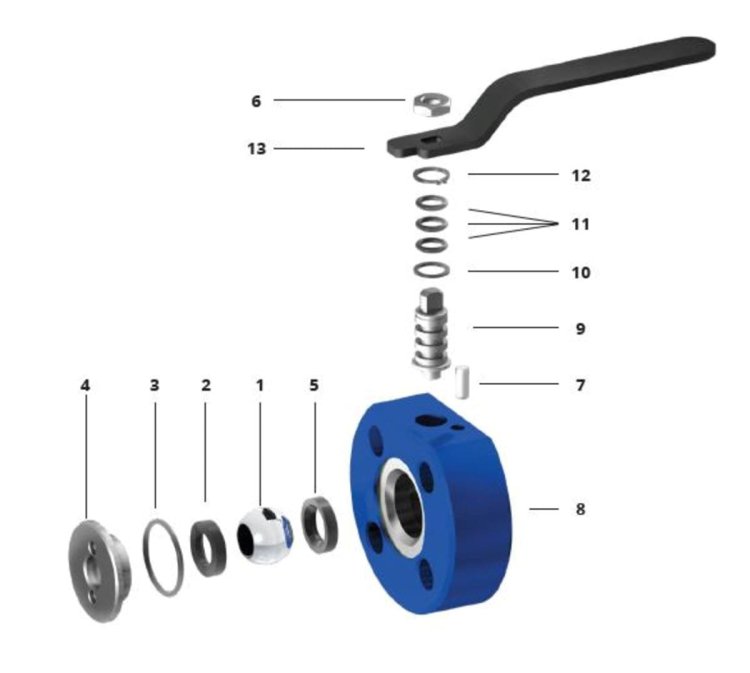 IDMAR Zawór kulowy blokowy do wody DN32 WK4ag 4.0MPa otwory gwintowane  APA03210740033