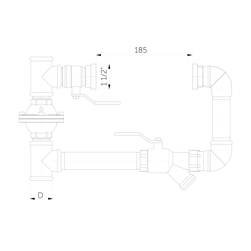 IDMAR Zestaw różnicowo-pompowy 1 1/2" (DN40) poziomy; ZRPP40