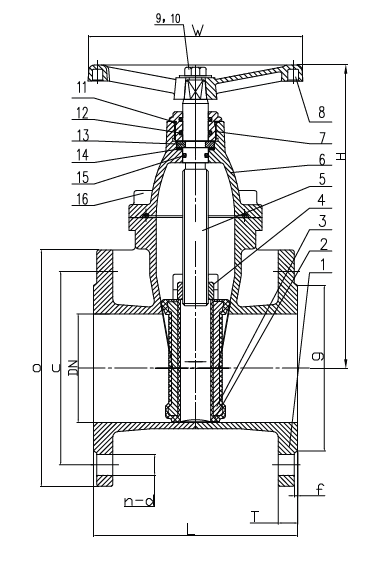 IDMAR Zasuwa z miękkim uszczelnieniem klina typ FAF 6100 DN 300; APF300FAF6100