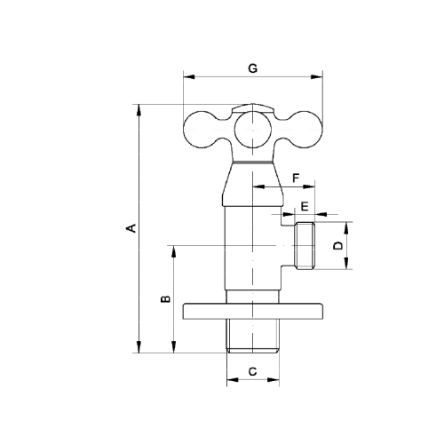 IDMAR Zawór kątowy 1/2″x3/4″ z głowicą ceramiczną RETRO 1010 czarny mat; AIBL_AŁKO1/2X3/4.1010CZ