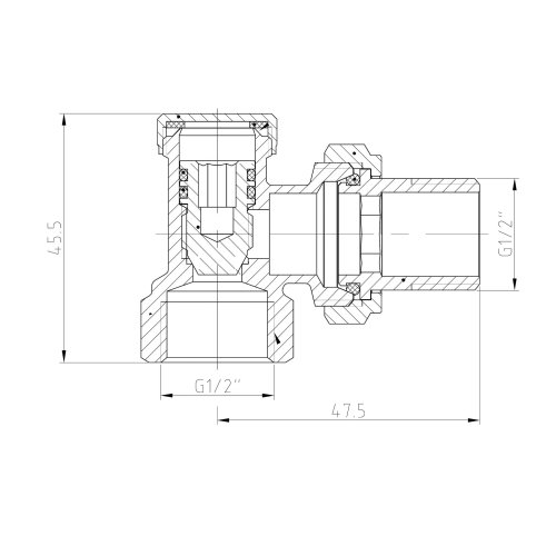Zawór grzejnikowy powroty kątowy chrom; OPTAZGKC.414