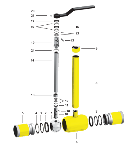 IDMAR Zawór kulowy do gazu o zaniżonym przelocie do preizolacji  DN100 WKN2cik 2.5MPa; APA10010125560