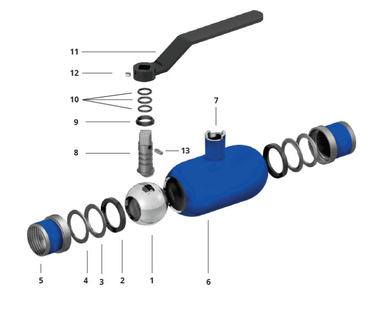 IDMAR Zawór kulowy pełnoprzelotowy gwintowany do wody DN40 WKP2g 4.0MPa; APA04010540480