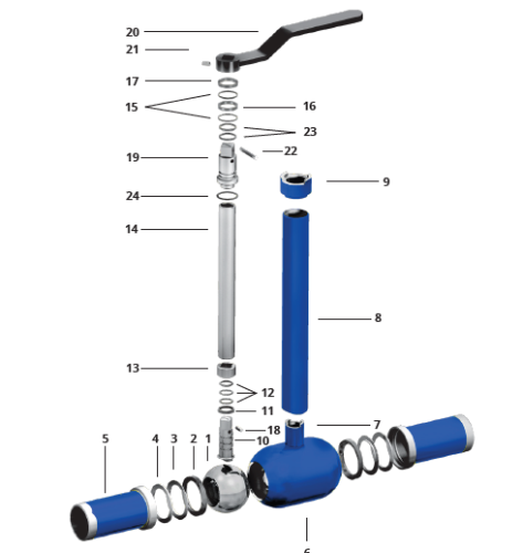 IDMAR Zawór kulowy do wody o zaniżonym przelocie do preizolacji DN80 WKN2cik 1.6 - 4.0 MPa; APA08010140560