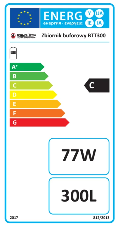 TERMO-TECH Zbiornik buforowy 300 litrów BTT-300 stojący; 001ZBI-BUF-300