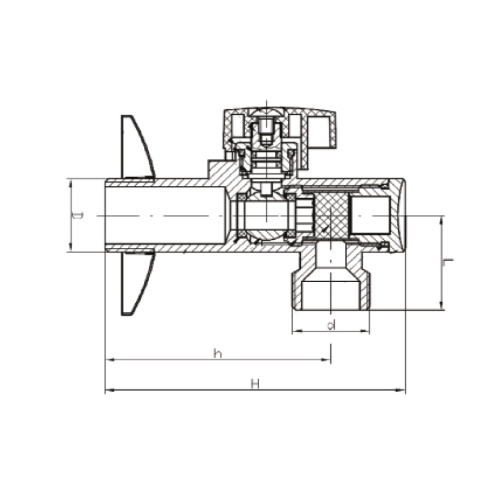 IDMAR Zawór kulowy kątowy z filtrem 1/2"x1/2"; AŁKF1/2X1/2.6001