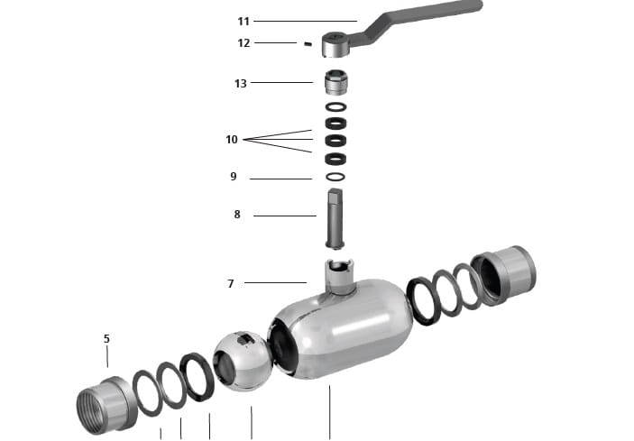 IDMAR Zawór kulowy do pary DN32 WKN2gt 4.0MPa o zniżonym przelocie; APA03270540800