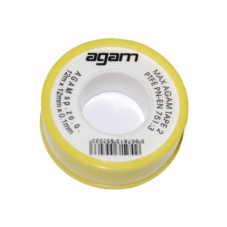 Taśma teflonowa MAX AGAM2 Tape2  do gazu i wody 0,1mm x 12mm x 12m; 1020002
