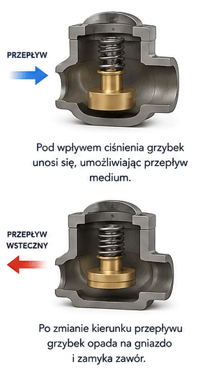 Zawór zwrotny grzybkowy