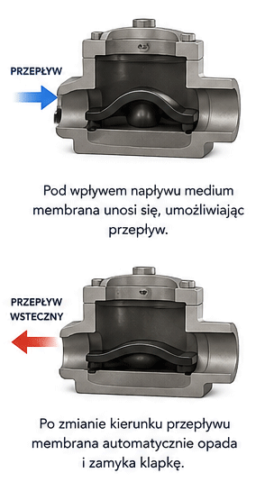 Zawór zwrotny membranowy