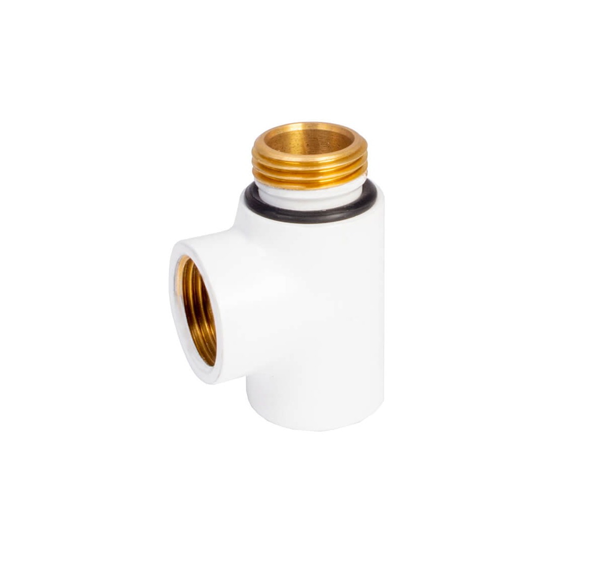 IDMAR  Trójnik mosiężny do grzałki 1/2″ biały; AIMTGB.01