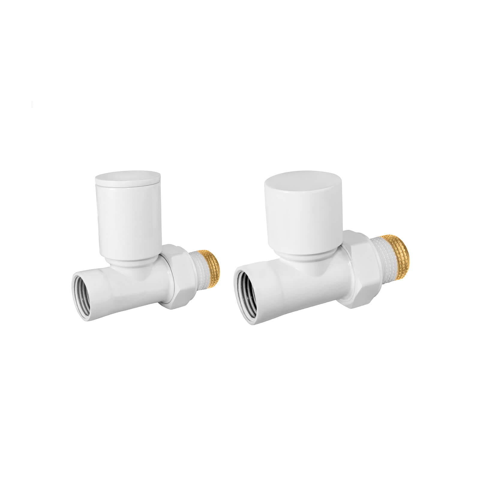 Zestaw zaworów grzejnikowych prosty biały (regulacyjny+odcinający); OPTZZPB.419