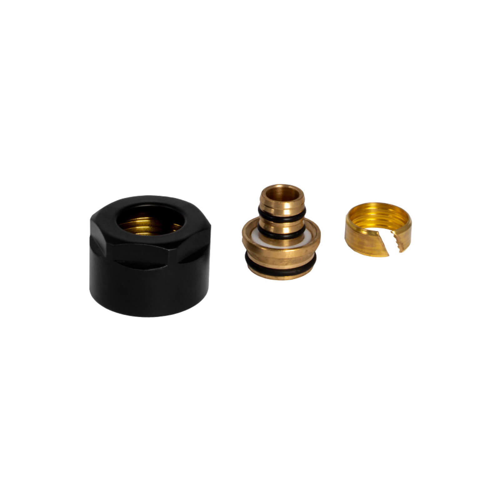 Zestaw zaciskowy 3/4" na rury pex 16mm czarny; OPTAZPEX020X016CZ