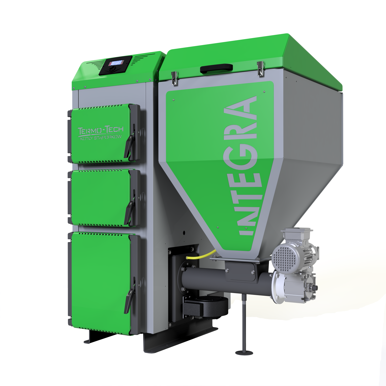 TERMO-TECH Ekologiczny kocioł  5 klasy INTEGRA 25kW z palnikiem retortowym i podajnikiem z prawej strony; 001KRS-INT-025-P0