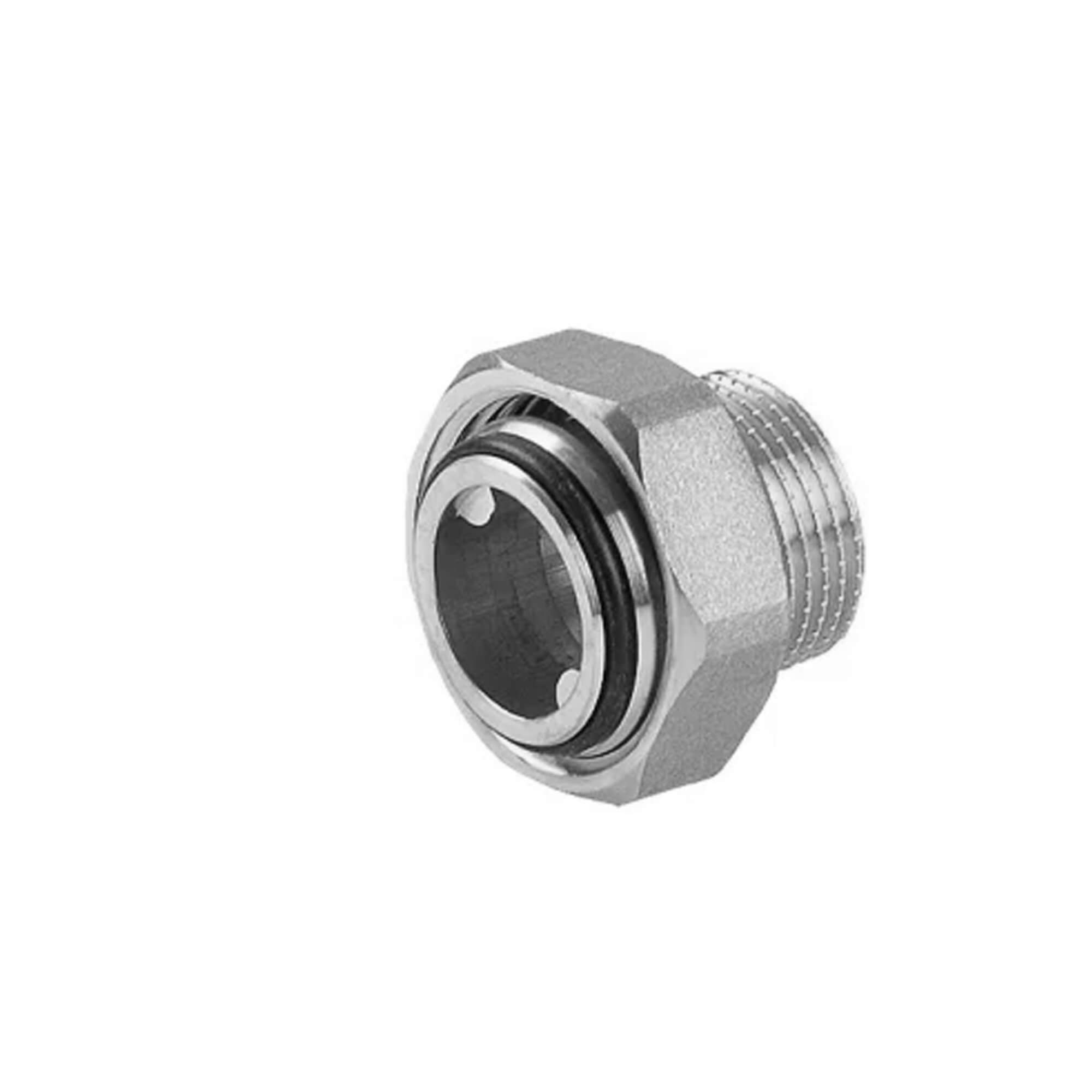 IDMAR Półśrubunek mosiężny prosty niklowany 1/2'' oring; AIMNSPS015.2040